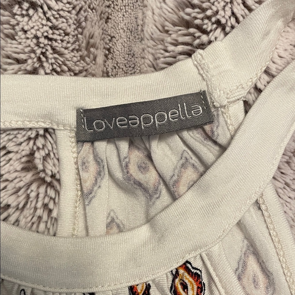 Loveappella soft White and Blue Patterned tank Top - Picture 2 of 4